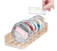 Tumbler Lid Organizer for Stanley Cups, Acrylic Multi-Slot Storage Box with Detachable Dividers, Clear Storage Holder for Easy Access, Ideal for Space Saving and Home Organization