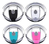 Tumbler Lids Spillproof 20oz,4 Pack Splash Resistant Lid for Beast,Juro,Ozark Trail,Rae Dunn,Atlin,Coffee Mug and More Cooler Cup,Covers for 20oz Tumbler (20OZ)