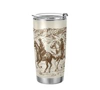 Tumbler Western Desert Cowboy Vintage Insulated Coffee Cup Back to School Beverage Container Office Travel Mug with Straw and Lid