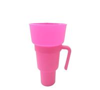 Tumbler with Snack Bowl, Cup Bowl Combo, 2-in-1 Snack Drink Cup, Reusable Multifunction Anti Hot Tumbler for Popcorn Candy Chips More