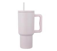 Tumbler with Straw Lid Handle, Stainless Steel Insulated Flask Water Cup, Large Capacity Travel Mug Keep Cool for Tea Coffee Water(Blush, 30oz)