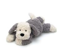 Tumblie Sheep Dog Plush Toy - Grey Dog & Puppy Stuffed Animal, Fluffy Coat, 13.78 inches