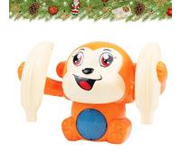 Tumbling Monkey - ABS 13x8x9cm | Electric Monkey Toy | Electric Flipping Dancing Monkeys | Voice Control Rolling 360° Monkeys Toy With Bananas For Interactive Play And Family Entertainment