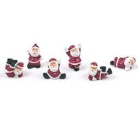 Tumbling Santa Christmas Cake Decorations Set of 6, Fun and Festive Santa Decorations