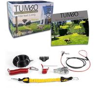 Tumbo Xtreme Trolley - Anti-Shock Aerial Dog Runner - Heavy Duty Pulley System - Best Backyard Zipline - 100ft / 150ft / 200ft