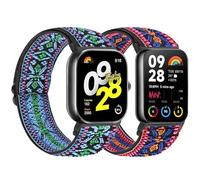 TumCez Elastic Nylon Replacement Strap for Xiaomi Redmi Watch 4, Smart Band 8 Pro, 9 Pro; 15mm, Black; 6.5-9.8 inches; Unisex; Sport Loop Design; Not Water Resistant