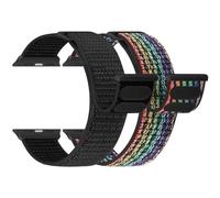 TumCez Pack of 2 Nylon Replacement Strap Compatible with Apple Watch Strap 49 mm 45 mm 44 mm 42 mm 41 mm 40 mm 38 mm for Women Men, Adjustable Sports Strap for Apple Watch Series 9 8 7 6 5 4 3 SE