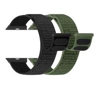 TumCez Pack of 2 Nylon Replacement Strap Compatible with Apple Watch Strap 49 mm 45 mm 44 mm 42 mm 41 mm 40 mm 38 mm for Women Men, Adjustable Sports Strap for Apple Watch Series 9 8 7 6 5 4 3 SE