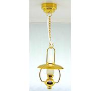 Tumdee Miniatures 1/12th Scale Working Battery LED Hanging Gold Oil Lamp Ceiling Light SB286