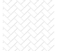 Tumdee Miniatures Dolls House 1:12th Scale A3 Embossed White Herringbone Metro Tiles Cladding Wallpaper