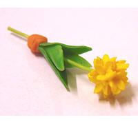 Tumdee Miniatures Dolls House Miniature Single Yellow Allium Flower Miniature Accessory