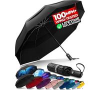 TUMELLA Strongest Windproof Travel Umbrella (Compact, 100MPH Wind-Tested)