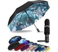 TUMELLA Strongest Windproof Travel Umbrella (Compact, Superior & Beautiful), Small Strong but Light Portable and Automatic Folding Rain Umbrella, Durable Premium Grip, Fits Car & Backpack