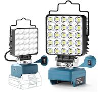 Tumemut Portable LED Work Light 48W 4800LM for Makita 18V 20V 21V Battery,Handheld Spotlight with Power Protection Switch 25 Bulbs,USB & Type-C Fast Charge, Ideal for Worplace Illumination（No Battery