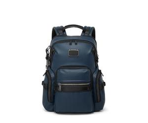 TUMI Men's Navigation Backpack, Navy Coated Canvas, One Size