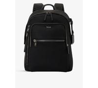 Tumi Womens Black/gunmetal Halsey Zip-pocket Branded Nylon Backpack