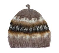Tumia LAC Alpaca Round Adult Beige Hat, Available in a Range of natual Wool Colours - Fair Trade and Hand-Knitted in Bolivia. One Size