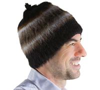 Tumia LAC Alpaca Round Adult Blakc Hat, Available in a Range of natual Wool Colours - Fair Trade and Hand-Knitted in Bolivia. One Size Black