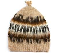 Tumia LAC Alpaca Round Adult Light Brown Hat, Available in a Range of natual Wool Colours - Fair Trade and Hand-Knitted in Bolivia. One Size