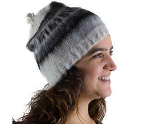 Tumia LAC Alpaca Round Adult Off-White Hat, Available in a Range of natual Wool Colours - Fair Trade and Hand-Knitted in Bolivia. One Size