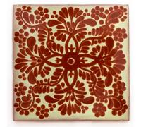 Tumia LAC Ceramic Mexican Tile - 10.5cm- Handmade and Ethically Traded Individual Tile - 10 Pack