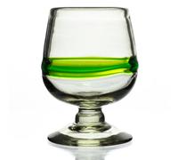Tumia LAC Cognac or Brandy Glass, Blended Green, Hand Blown from Recycled Glass - fair Trade and Handmade in Mexico