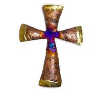 Tumia LAC Cross - Recycled metal wall hanging decoration - 11cm - handmade