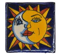 Tumia LAC Handmade Mexican Talavera Tile - Authentic Style Alicia Ceramic Tiles for Crafts, Backsplashes and Home Improvement - 10 Pack