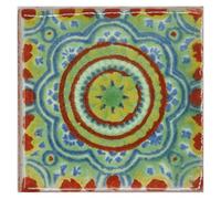 Tumia LAC Handmade Mexican Talavera Tile - Authentic Style Bernicia Ceramic Tiles for Crafts, Backsplashes and Home Improvement - 50 Pack