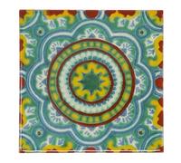 Tumia LAC Handmade Mexican Talavera Tile - Authentic Style Chabelita Ceramic Tiles for Crafts, Backsplashes and Home Improvement - Tile 10 Pack