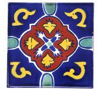 Tumia LAC Handmade Mexican Talavera Tile - Authentic Style Domingo Ceramic Tiles for Crafts, Backsplashes and Home Improvement - 25 Pack