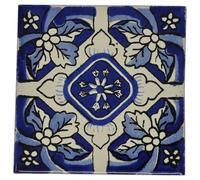 Tumia LAC Handmade Mexican Talavera Tile - Authentic Style Emanuel Ceramic Tiles for Crafts, Backsplashes and Home Improvement - 25 Pack