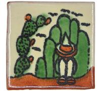 Tumia LAC Handmade Mexican Talavera Tile - Authentic Style Florita Ceramic Tiles for Crafts, Backsplashes and Home Improvement - 10 Pack