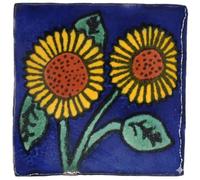 Tumia LAC Handmade Mexican Talavera Tile - Authentic Style Gabriella Ceramic Tiles for Crafts, Backsplashes and Home Improvement - 25 Pack