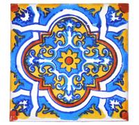 Tumia LAC Handmade Mexican Talavera Tile - Authentic Style Hector Ceramic Tiles for Crafts, Backsplashes and Home Improvement - Tile 25 Pack