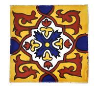 Tumia LAC Handmade Mexican Talavera Tile - Authentic Style Incendio Ceramic Tiles for Crafts, Backsplashes and Home Improvement - Tile 25 Pack