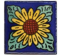 Tumia LAC Handmade Mexican Talavera Tile - Authentic Style Isabella Ceramic Tiles for Crafts, Backsplashes and Home Improvement - 10 Pack