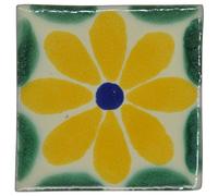 Tumia LAC Handmade Mexican Talavera Tile - Authentic Style Juliana Ceramic Tiles for Crafts, Backsplashes and Home Improvement - Individual Tile
