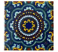 Tumia LAC Handmade Mexican Talavera Tile - Authentic Style Katia Ceramic Tiles for Crafts, Backsplashes and Home Improvement - 90 Pack