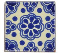 Tumia LAC Handmade Mexican Talavera Tile - Authentic Style Katia Ceramic Tiles for Crafts, Backsplashes and Home Improvement - 50 Pack
