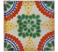 Tumia LAC Handmade Mexican Talavera Tile - Authentic Style Madalena Ceramic Tiles for Crafts, Backsplashes and Home Improvement - 25 Pack