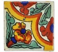 Tumia LAC Handmade Mexican Talavera Tile - Authentic Style Natalia Ceramic Tiles for Crafts, Backsplashes and Home Improvement - 50 Pack