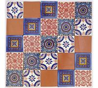 Tumia LAC Handmade Mexican Talavera Tile - Authentic Style Notas de Naranja Ceramic Tiles for Crafts, Backsplashes and Home Improvement - 25 Pack