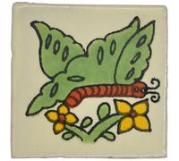 Tumia LAC Handmade Mexican Talavera Tile - Authentic Style Oliveria Ceramic Tiles for Crafts, Backsplashes and Home Improvement - Individual Tile