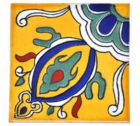 Tumia LAC Handmade Mexican Talavera Tile - Authentic Style Orlando Ceramic Tiles for Crafts, Backsplashes and Home Improvement - 25 Pack