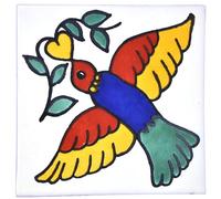 Tumia LAC Handmade Mexican Talavera Tile - Authentic Style Quin Ceramic Tiles for Crafts, Backsplashes and Home Improvement - Individual Tile