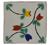Tumia LAC Handmade Mexican Talavera Tile - Authentic Style Rosalind Ceramic Tiles for Crafts, Backsplashes and Home Improvement - 25 Pack