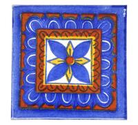 Tumia LAC Handmade Mexican Talavera Tile - Authentic Style Salomon Ceramic Tiles for Crafts, Backsplashes and Home Improvement - 10 Pack