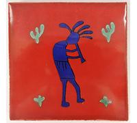 Tumia LAC Handmade Mexican Talavera Tile - Authentic Style Timo Ceramic Tiles for Crafts, Backsplashes and Home Improvement - 10 Pack