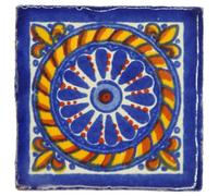 Tumia LAC Handmade Mexican Talavera Tile - Authentic Style Tranquilla Ceramic Tiles for Crafts, Backsplashes and Home Improvement - 25 Pack